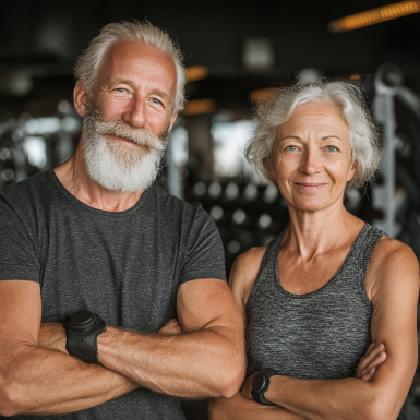 Група літніх людей на йозі